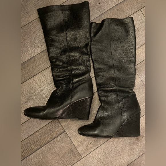 Steve Madden Leather Wedge Boots - Picture 1 of 7
